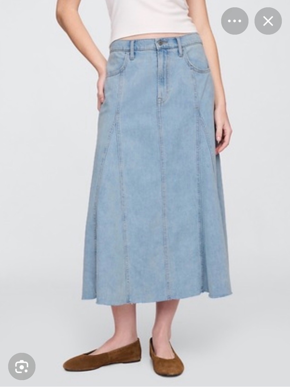 Gap SuperSoft Denim Light Wash Mid Rise Ankle Maxi Skirt Sold Out 12/31 $80